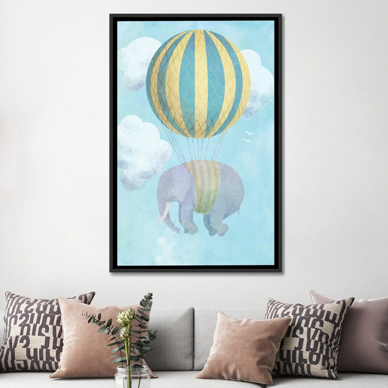 «Up and Away», impression sur toile, H 26 po x l 18 po x P 1,5 po, Toile avec cadre noir, Pas de tapis