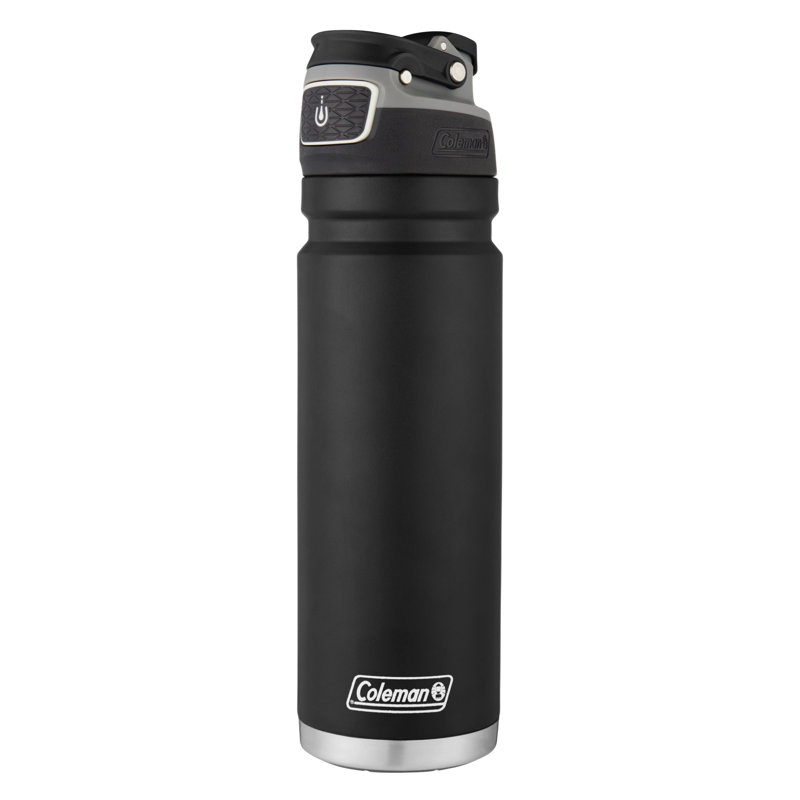 Bouteille d'eau à double paroi en acier inoxydable FreeFlow, Noir, Boîte à pain