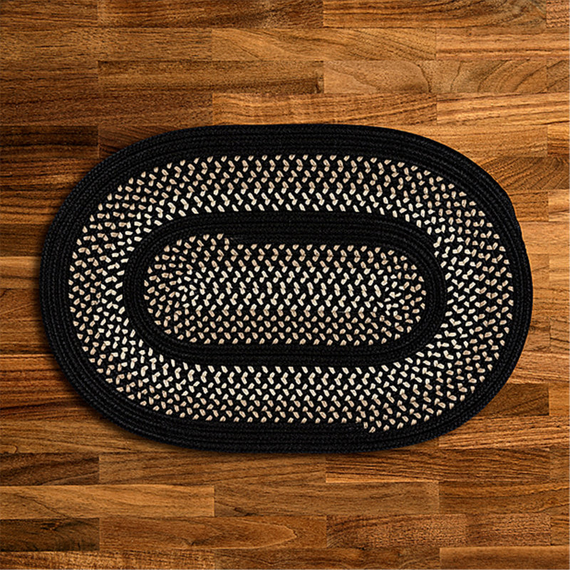 Tapis intérieur / extérieur Omaha - noir, Ovale 12 pi x 15 pi