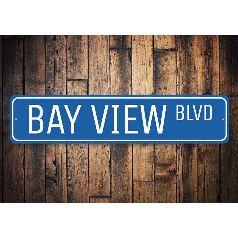 Plaque en aluminium Bay View, H 4 po x l 18 po x P 0,04 po