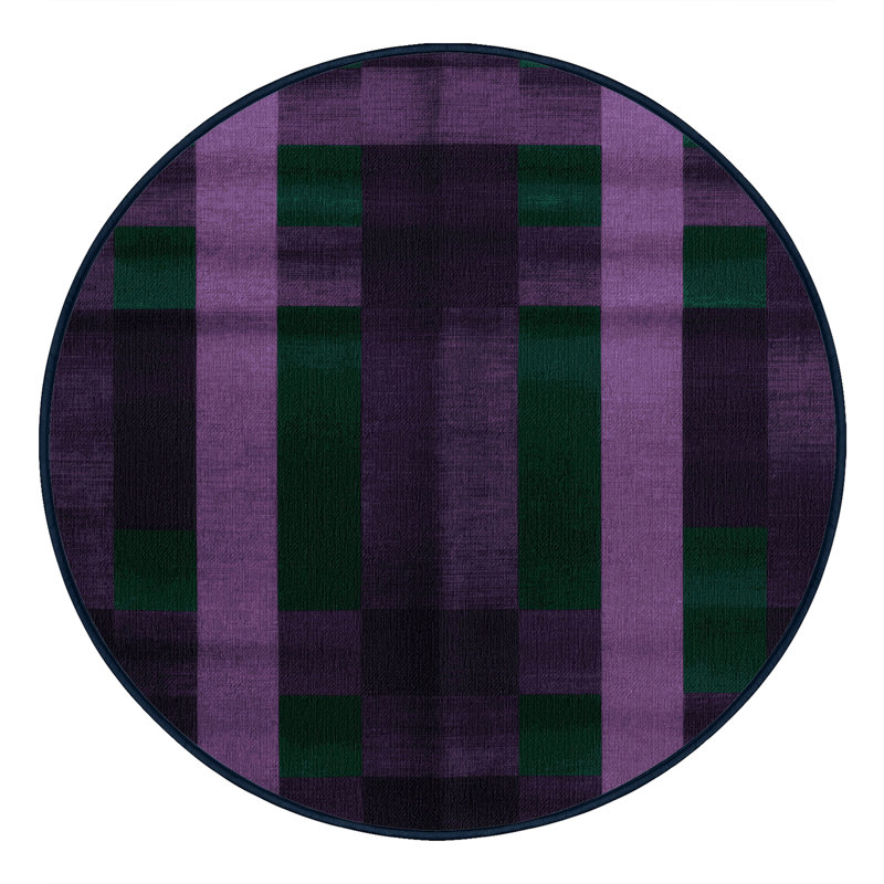 Tapis mauve lavable à la machine, Rond 5 pi