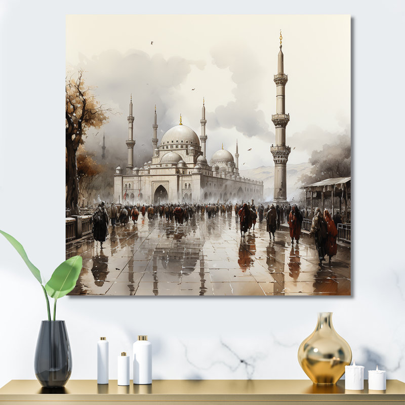 «Mosquée du propane», art mural, H 36 po x l 36 po x P 1,5 po, Toile tendue