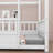 Floor Wooden Bed With House Roof Frame, Fence Guardrails-1904649021-1904649020