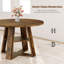 Table de salle à manger ronde 43,3 po pour 4 à 6 personnes, table de cuisine circulaire moderne avec base en piédestal en bois avec tablette de rangement, pour la cuisine, la salle à manger et la table de salle à manger (Rustic)-1729577475