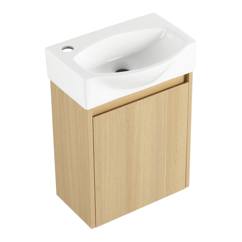 Versatile Bathroom Vanity Sink Combo For Small Spaces, Combining Style And Functionality., Oak