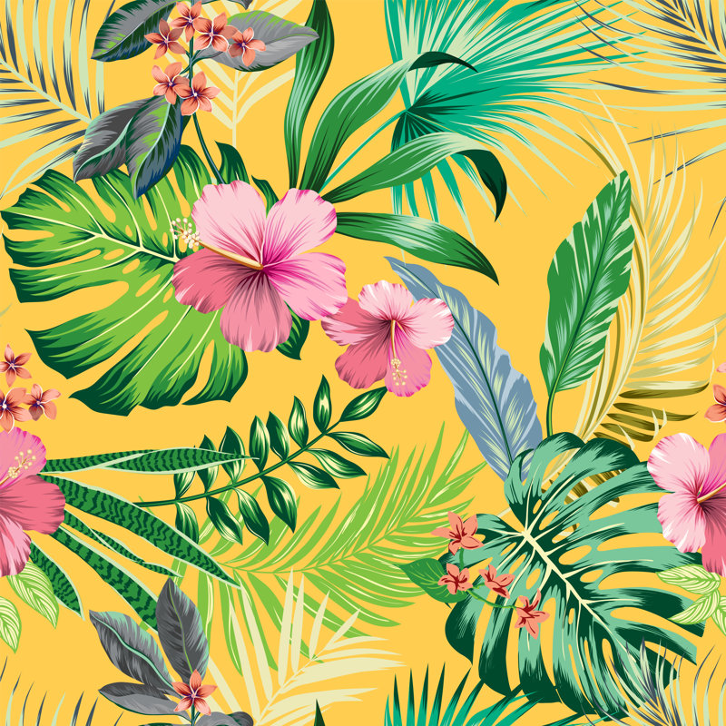 Adayre Tropical Pattern by Katyagrib - Wrapped Canvas Print, 91cm H x 91cm W x 3.8cm D