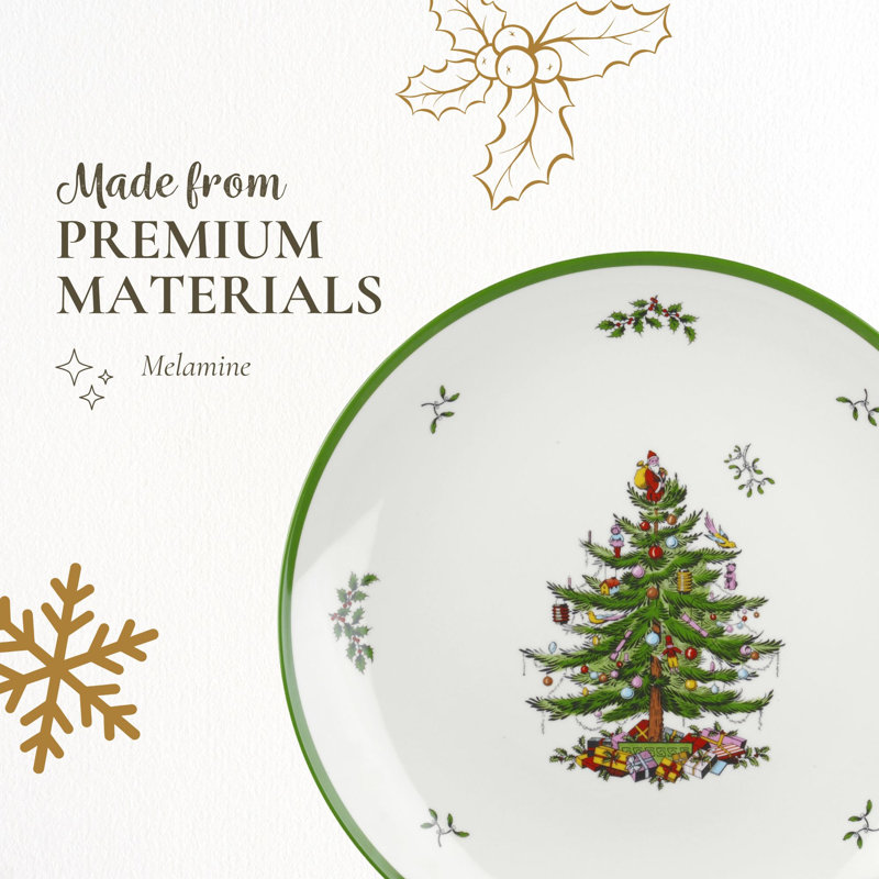 Spode Christmas Tree Melamine Rd Platter 14"