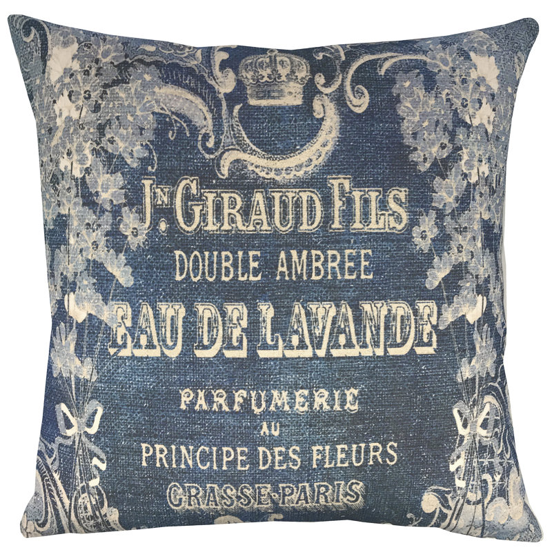  Lavender Indigo Cotton Throw Pillow