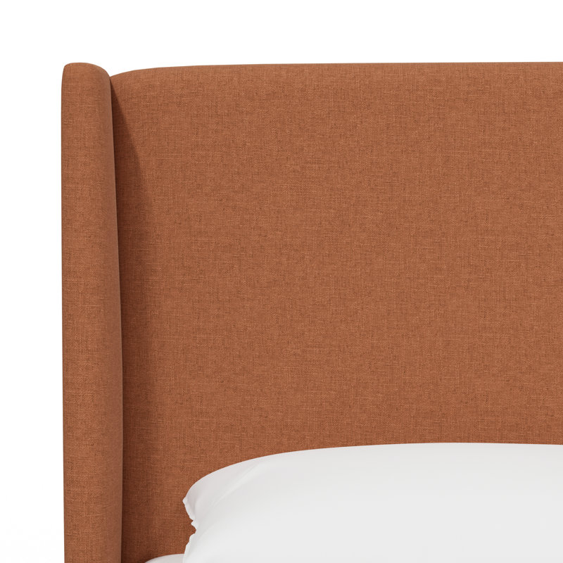Lit plateforme tapissier Anouschka, Lin fard, Grand