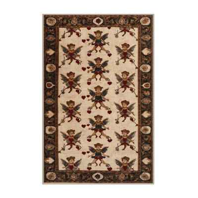 Machine Washable French Brown Area Rug