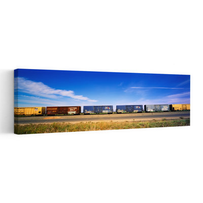 «Boxcars Railroad Ca Abstract Contemporary Landscape Nature», art mural