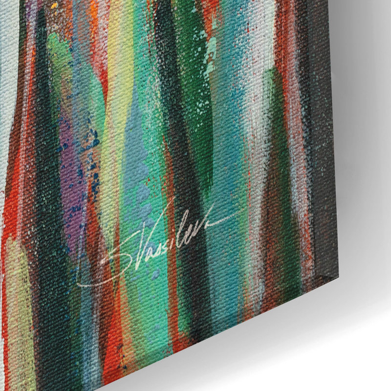 «Sprinkled White Flowers 2» par Silvia Vassileva, art mural en verre acrylique, H 24 po x l 16 po x P 0,2 po