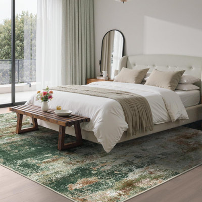 Washable Abstract Indoor Rug
