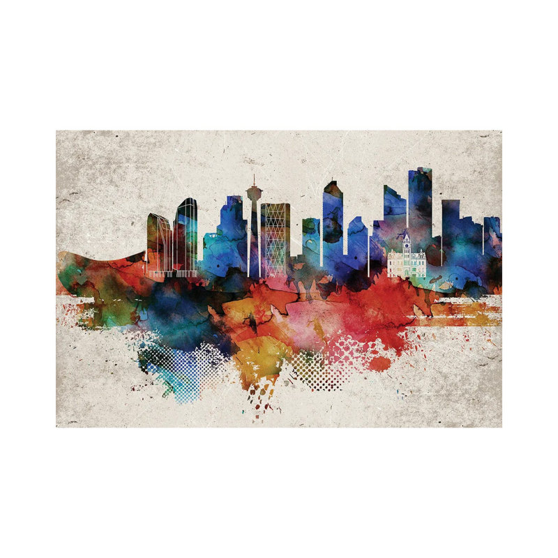 " Calgary Abstract " by WallDecorAddict, 18" H x 26" W x 1.5" D