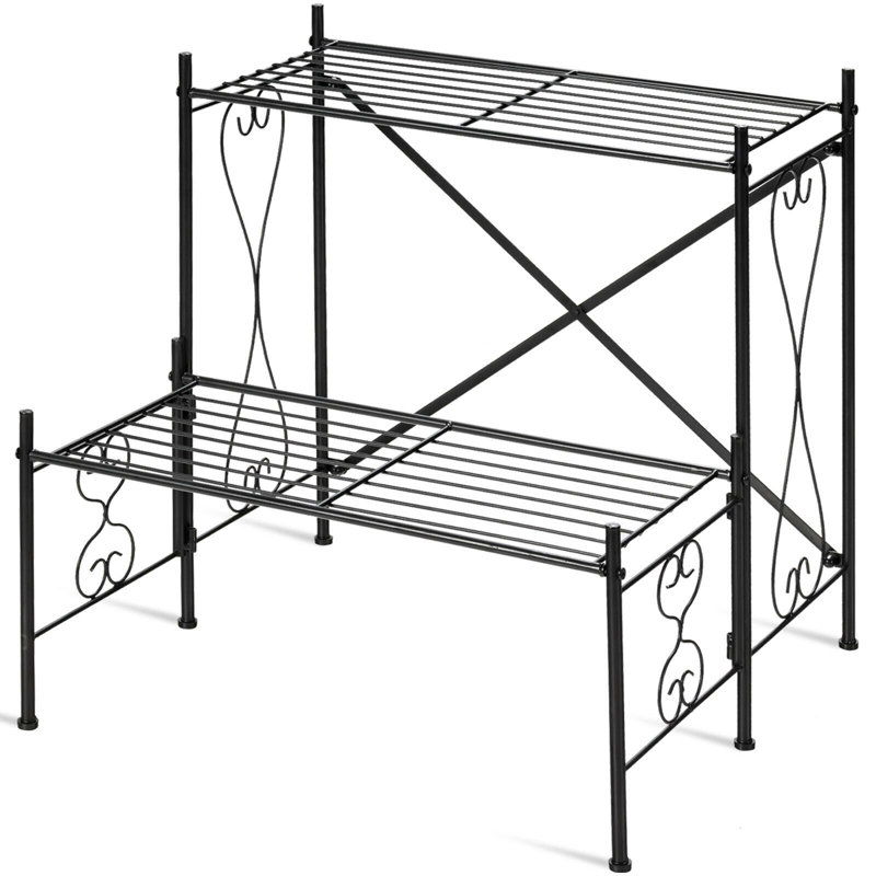 2-Tier Rectangular Metal Plant Stand