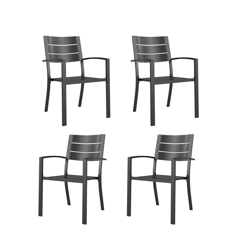 Stacking Patio Dining Armchair, 4