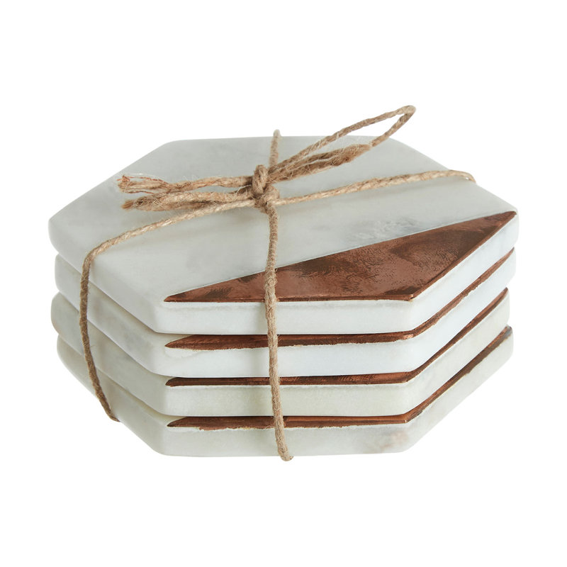 Marble 4 Piece Coaster Set