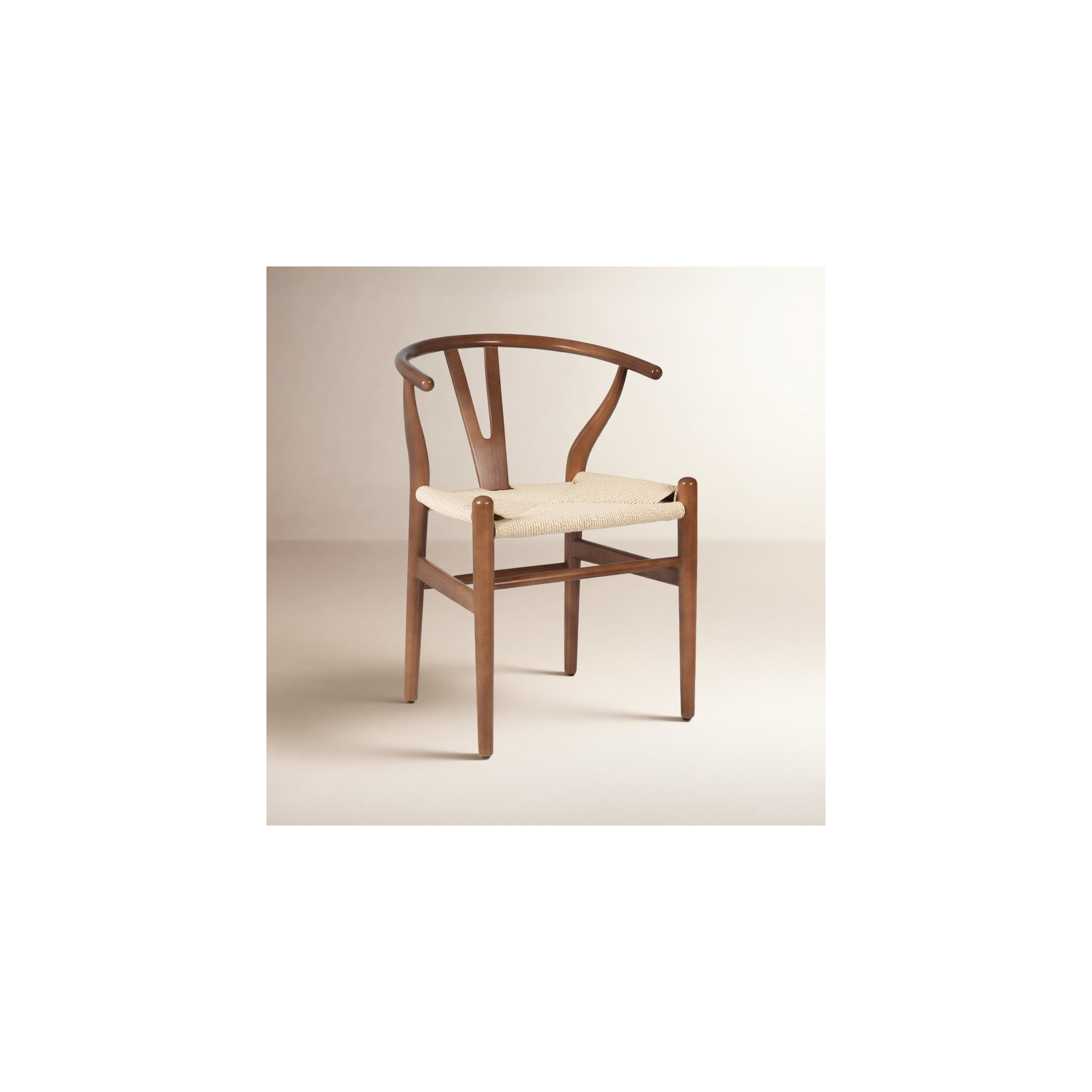 Wyn Woven Solid Wood Dining Chair, Walnut / Natural, 2