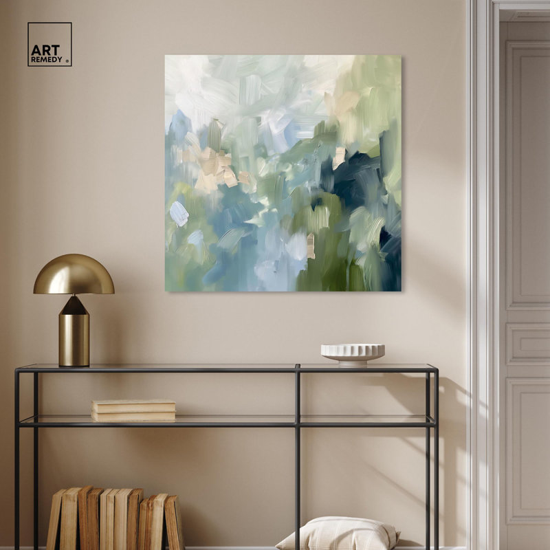 Minted Brush Canvas Minimal Abstracts by Art Remedy, 40" H x 40" W, Wrapped Canvas, No Frame