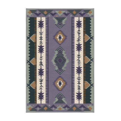 Washable Desert Lavender Southwestern Area Rug