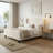 Elegant Tufted Upholstered Platform Bed with Wingback Headboard-657966595