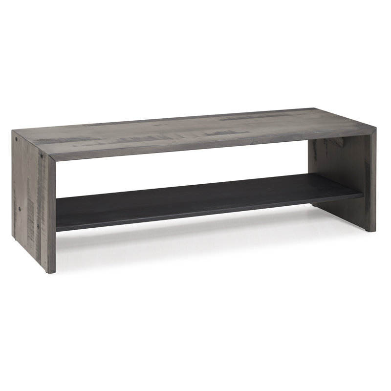Earby Storage Bench with Lower Shelf, Gray
