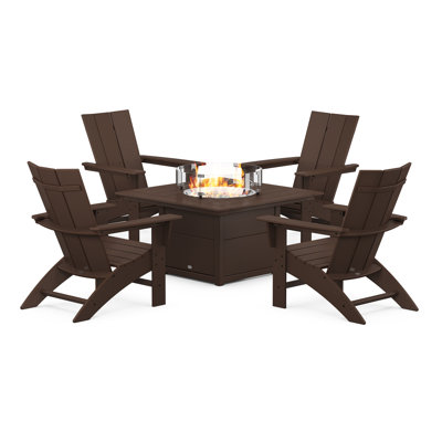 POLYWOOD® Modern Adirondack 4-Person Patio Seating Group