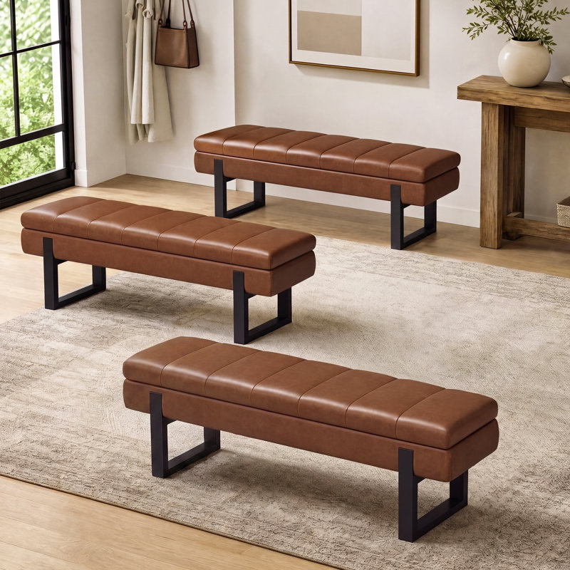 Banc de rangement 52 po, Brun