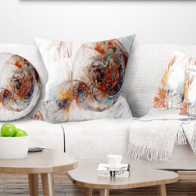 Coussin décoratif abstrait, motif de fumée brune - brun fumé coloré