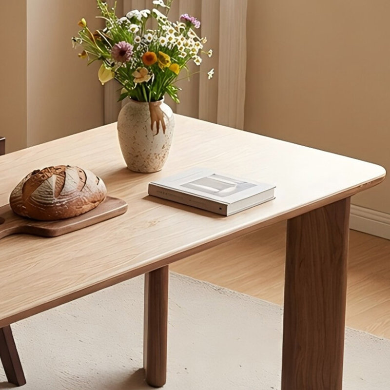 Table de salle à manger rectangulaire en bois massif, H 29,52 po x L 70,86 po x l 31,49 po