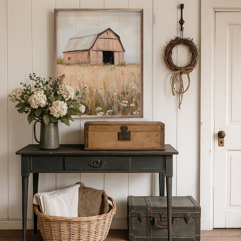 Peachy Barn par Franklyn Gregory, H 40 po x l 32 po