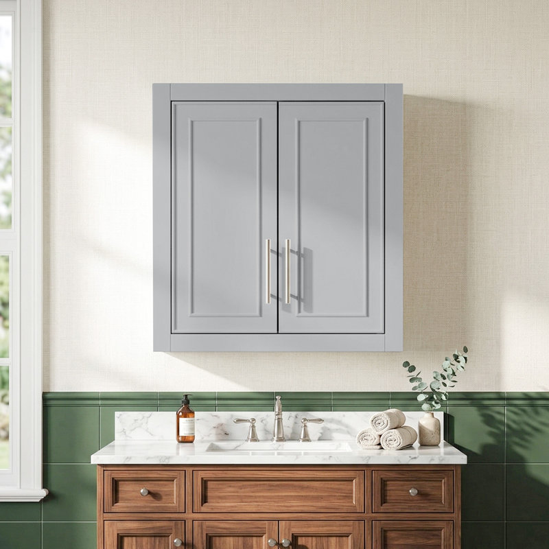 Armoire de rangement moderne avec tablettes réglables, Gris