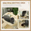 90cm Beige Cat Tree Tower with Sisal Scratching Posts, Cat Condo, Hammock, Top Perch & 2 Hanging Toys