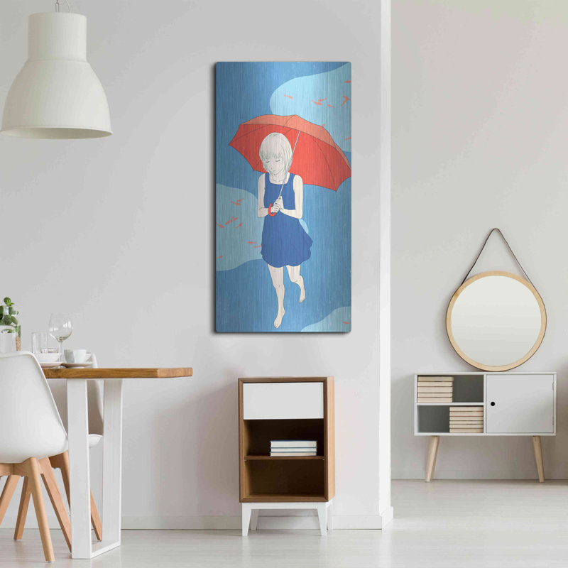 «Afprès Fish» par Sai Tamiya, art mural en métal, H 48 po x l 24 po