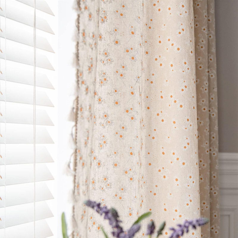 Rideau semi-transparent en polyester 2 panneaux Boho, L 52 po x L 63 po