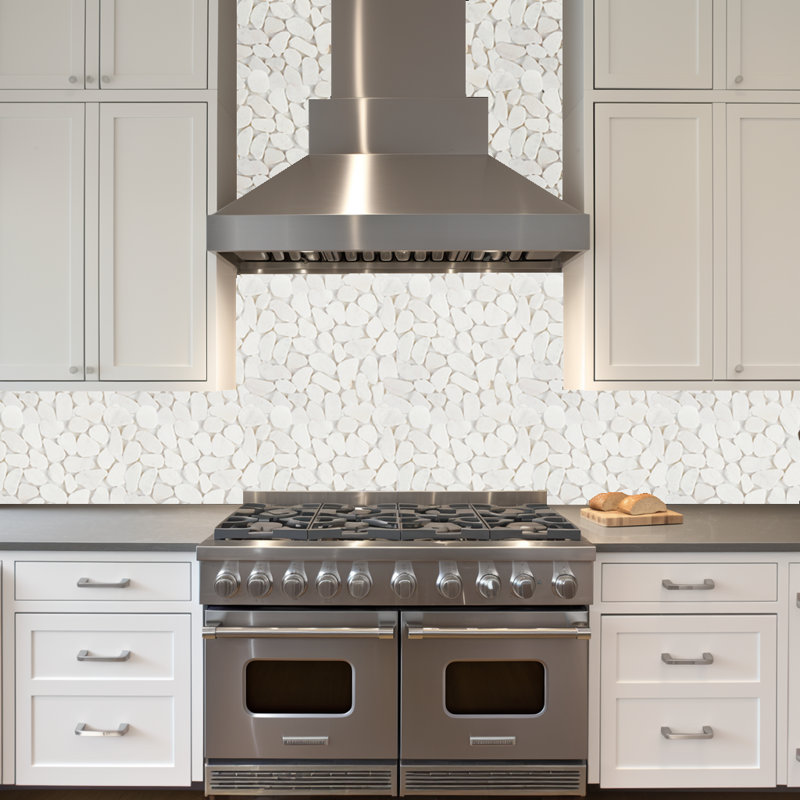 StoneCreek Pebble Mosaic Tile for Floors & Walls, 6 Pieces per Box, White