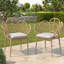 Ensemble de 2 chaises Papasan en osier - rotin en PE, pieds en teck et coussins hydrofuges pour patio