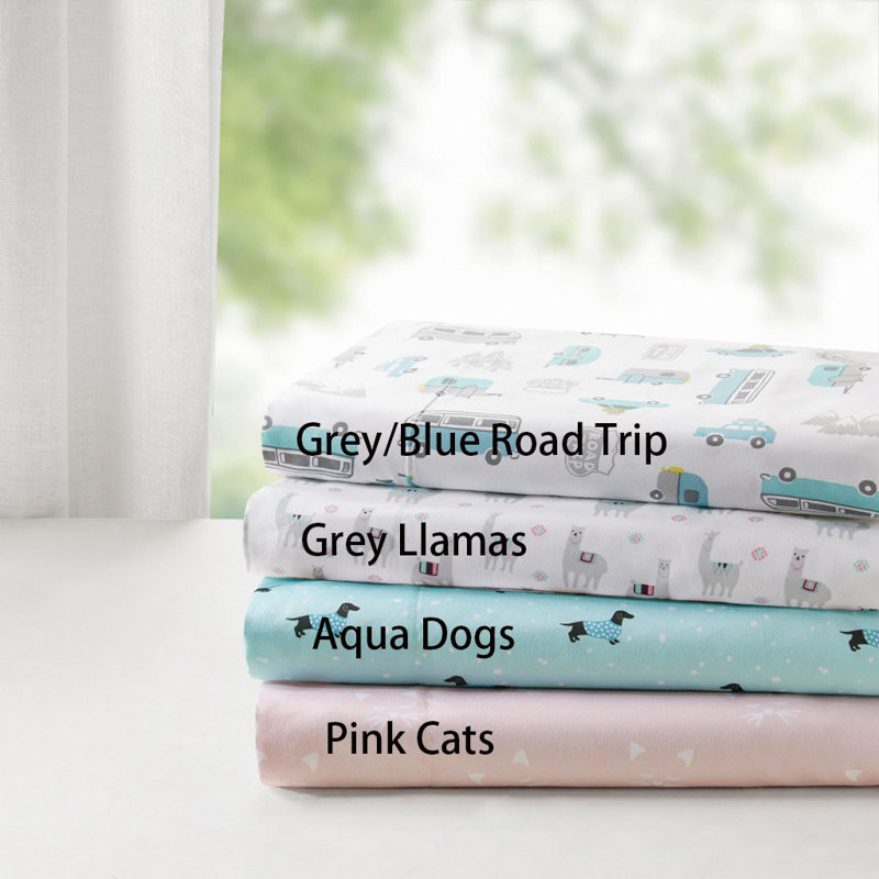 Aqua Dogs Full Microfiber Print Sheet Set