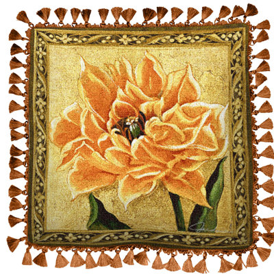 Floral Cotton Throw Pillow