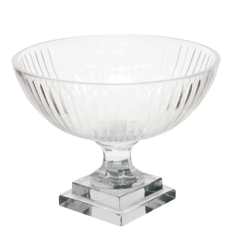 Bol décoratif en verre transparent Jimison, H 11 po x l 14 po x P 14 po