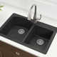 KRAUS Forteza™ 33" L Dual Mount 60/40 Double Bowl Granite Kitchen Sink