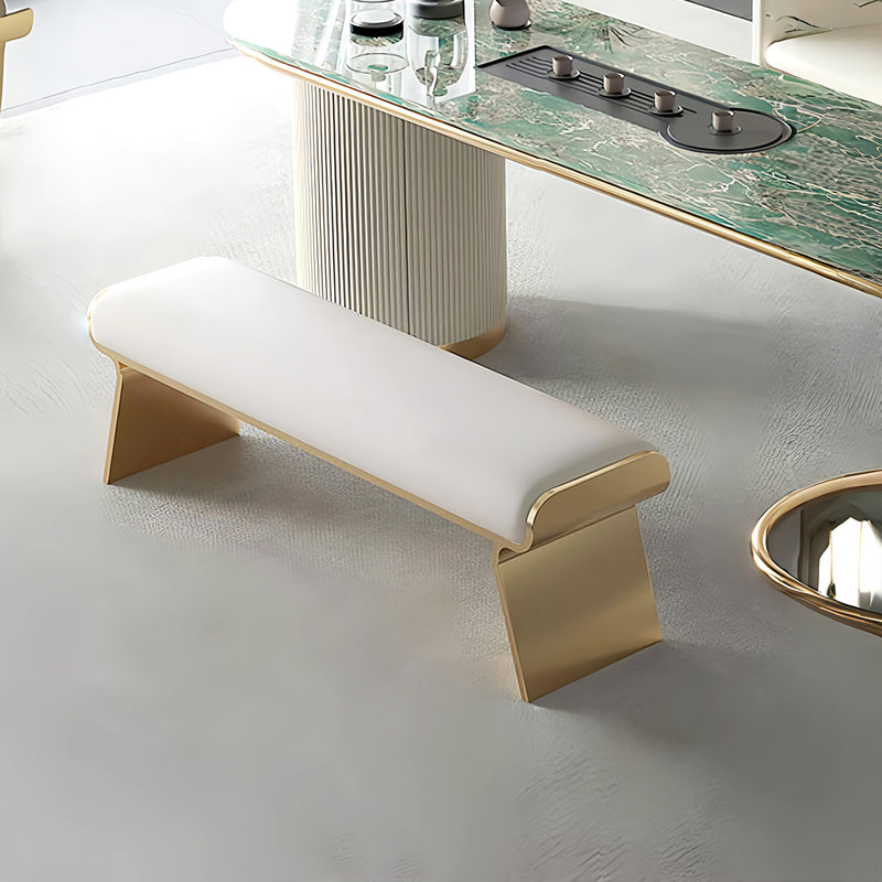 Banc rembourré en microfibre de cuir, H 17,71 po x l 47,24 po x P 14,17 po