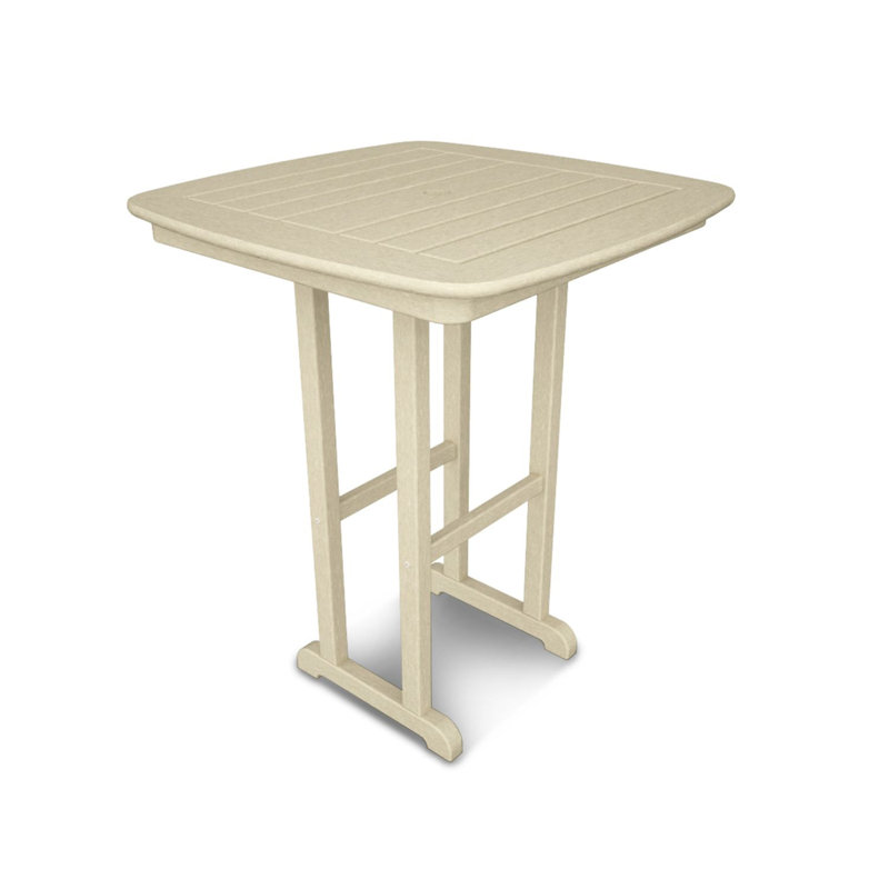 POLYWOOD Nautical 31" Counter Table, Sand, 37"H x 31"W x 31"D