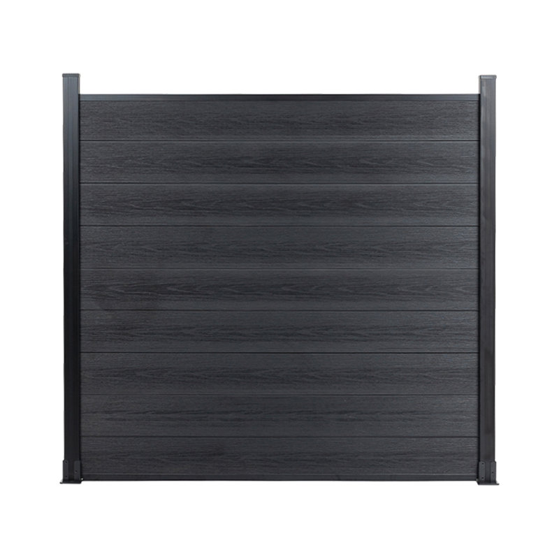 Panneau de clôture composite d'intimité H 6 pi x l 120 pi (20 panneaux) avec cadre en aluminium, facile à installer, Noir