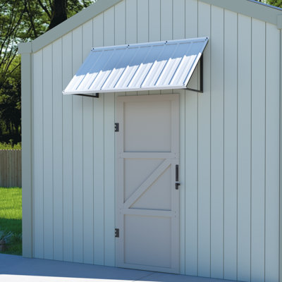 Metal Frame Fixed Window Awning with Standing Seam Roof & Open Sides — Ideal for Entrances, Windows, Porches, and Balconies