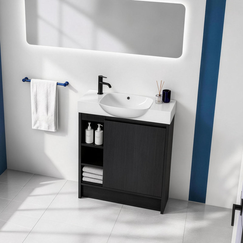 Meuble-lavabo autoportant 30 po Slimbay, Black