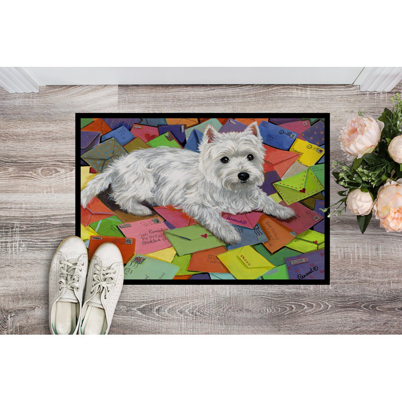 Guerrie Non-Slip Outdoor Doormat, Westie Zoe's Mail