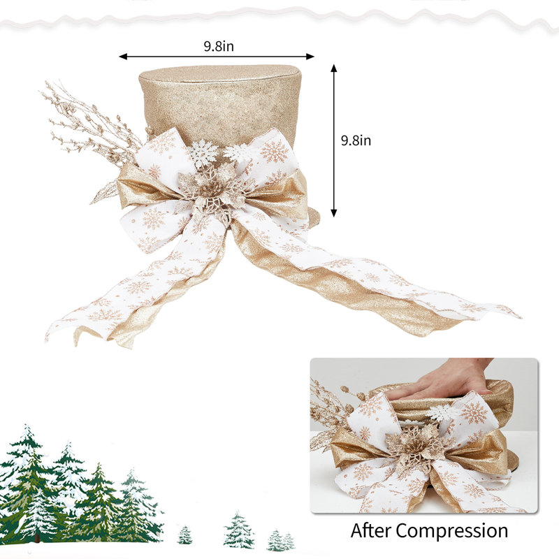 Nœud d'arbre de Noël scintillant scintillant, Beige