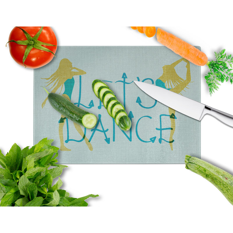 Caroline's Treasures Glass Let's Dance Linen Cutting Board