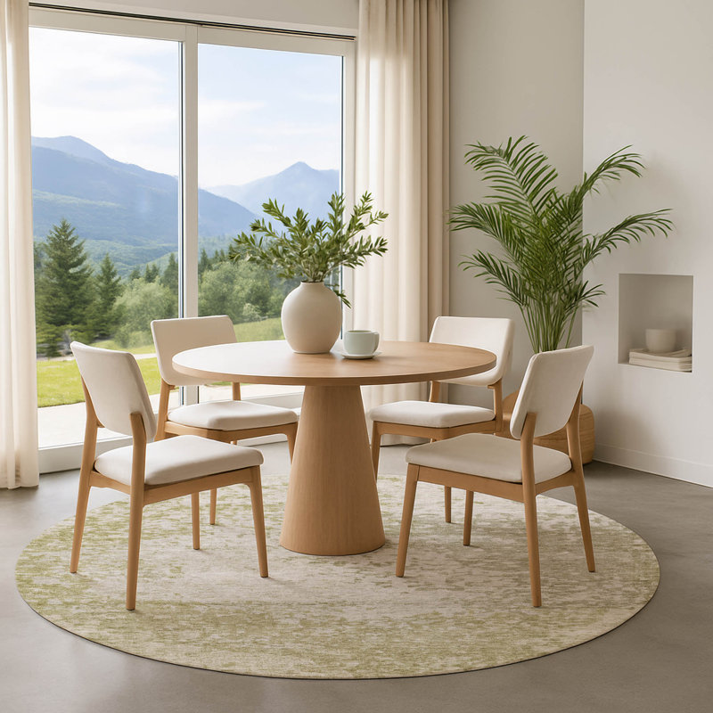 Premium Machine Washable Lubbers AMF1737 Modern Rug, Round 8'